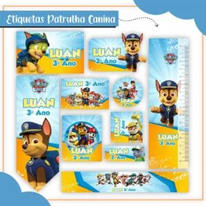 Arquivo Digital Etiquetas Escolares Patrulha Canina 20 Arquivo Digital Etiquetas Escolares Patrulha Canina