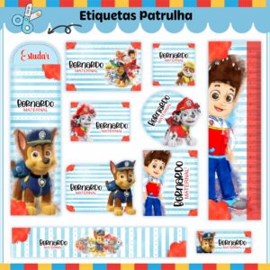 Arquivo Digital Etiquetas Escolares Patrulha Canina V2