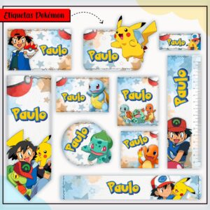 Arquivo Digital Etiquetas Escolares Pokémon
