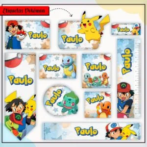 Arquivo Digital Etiquetas Escolares Pokémon