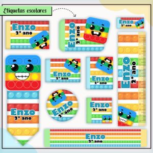Arquivo Digital Etiquetas Escolares Pop lt Menino