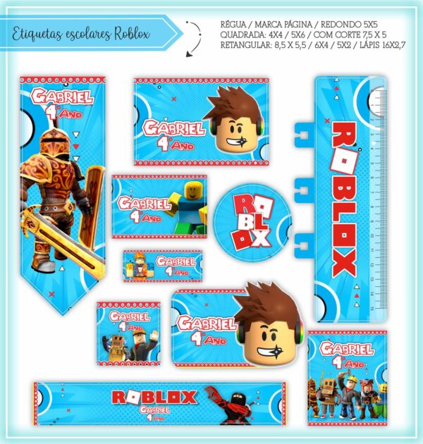 Arquivo Digital Etiquetas Escolares Roblox