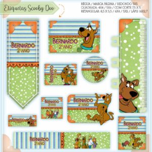 Arquivo Digital Etiquetas Escolares Scooby Doo