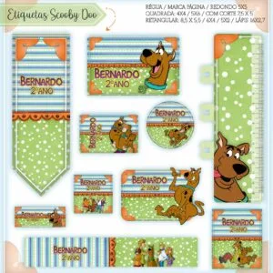 Arquivo Digital Etiquetas Escolares Scooby Doo