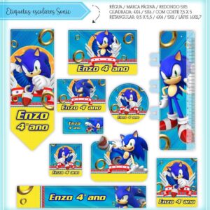 Arquivo Digital Etiquetas Escolares Sonic