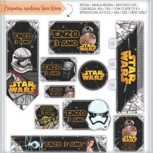 Arquivo Digital Etiquetas Escolares Stars Wars
