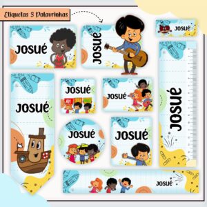 Arquivo Digital Etiquetas Escolares Três Palavrinhas Menino