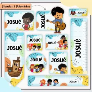 Arquivo Digital Etiquetas Escolares Três Palavrinhas Menino