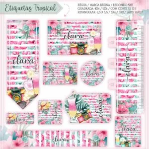 Arquivo Digital Etiquetas Escolares Tropical 8 Arquivo Digital Etiquetas Escolares Tropical