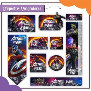Arquivo Digital Etiquetas Escolares Vingadores
