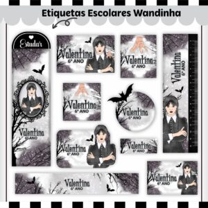 Arquivo Digital Etiquetas Escolares Wandinha