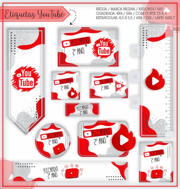 Arquivo Digital Etiquetas Escolares Youtube