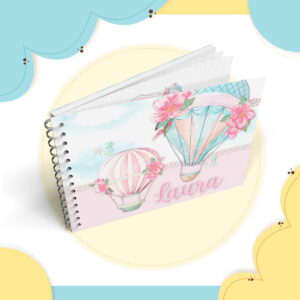 arquivo digital livro mesversario menina tema balao de ar