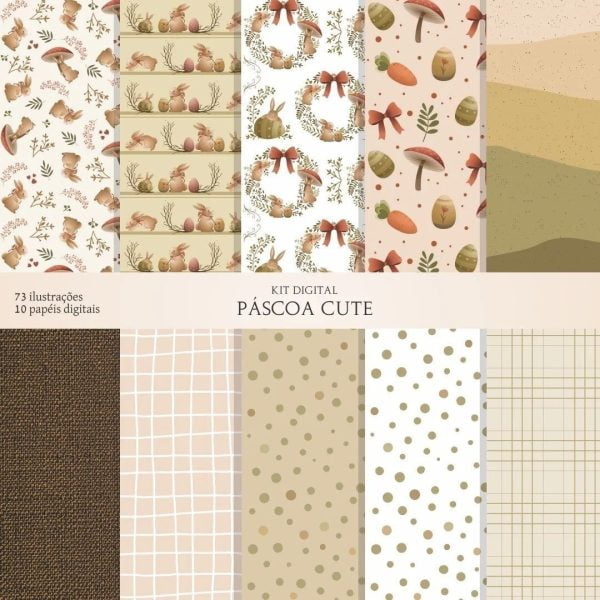 Arquivo Digital Páscoa Cute Imagens Png Scrapbook Imprimir