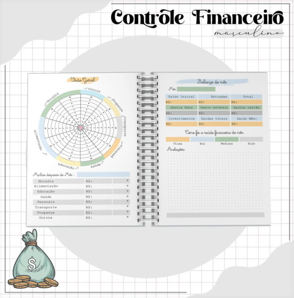 Arquivo Digital Planner Financeiro Masculino