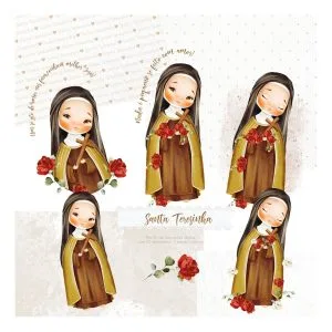 Arquivo Digital Santa Terezinha Santinhos Católicos Aquarela