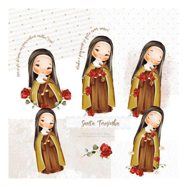 Arquivo Digital Santa Terezinha Santinhos Católicos Aquarela