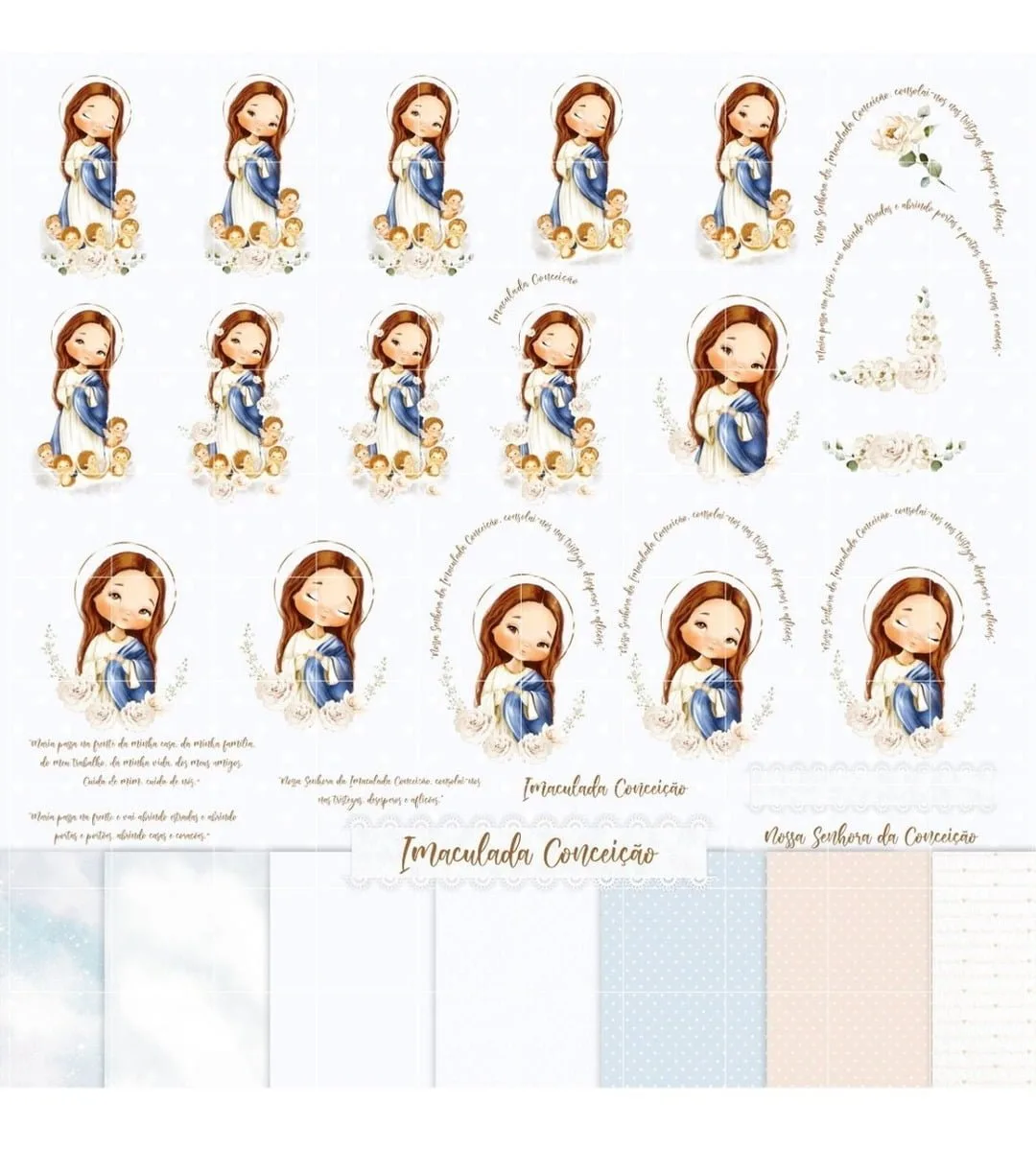 Arquivo Digital Santinhos Católicos Imaculada Conceição Png
