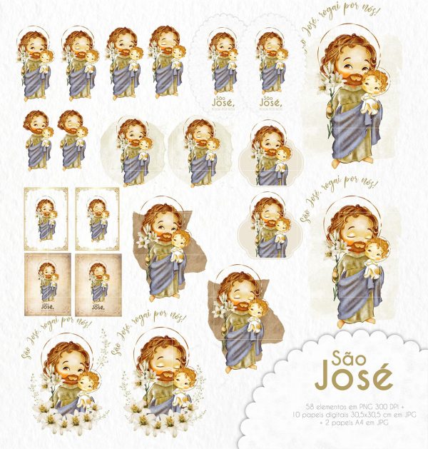 Arquivo Digital Santinhos Católicos São José Imagens Png