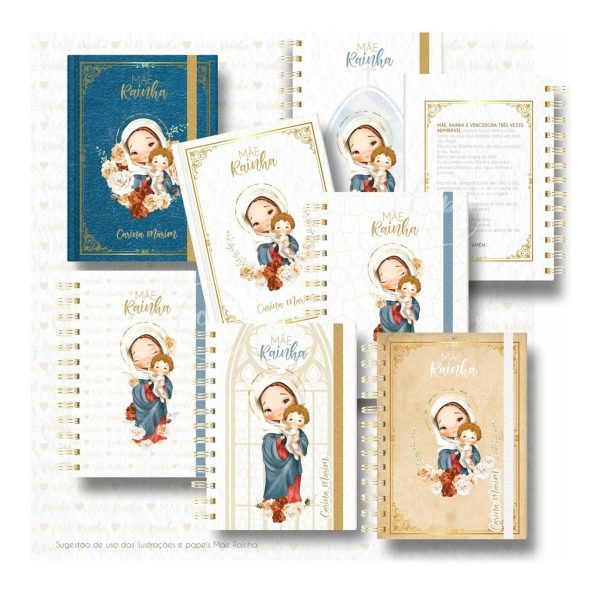 Arquivo Digital Santinhos Mãe Rainha Ilustrações Católicas