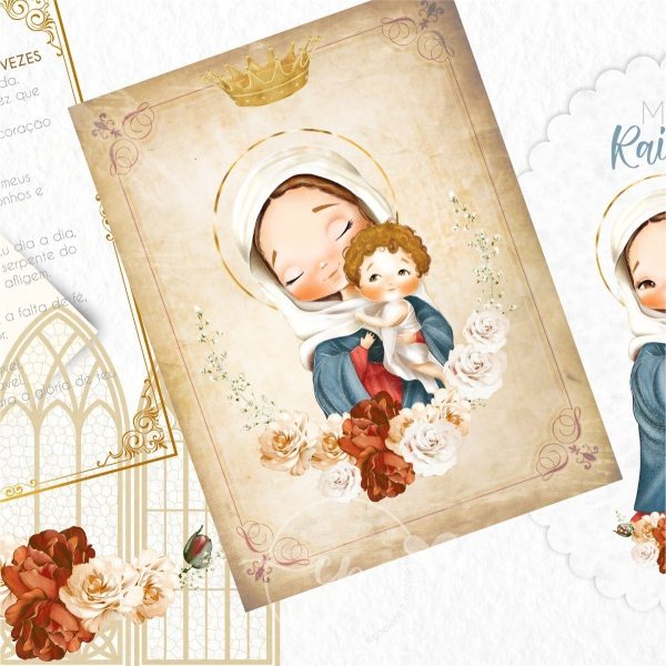 Arquivo Digital Santinhos Mãe Rainha Ilustrações Católicas