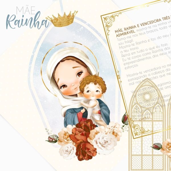 Arquivo Digital Santinhos Mãe Rainha Ilustrações Católicas