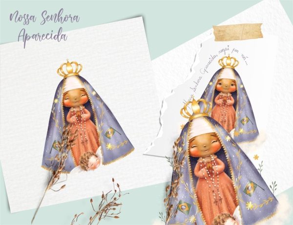 Arquivo Digital Santinhos Nossa Senhora Aparecida Png