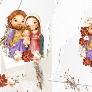 Arquivo Digital Santinhos Sagrada Família Religião Católica