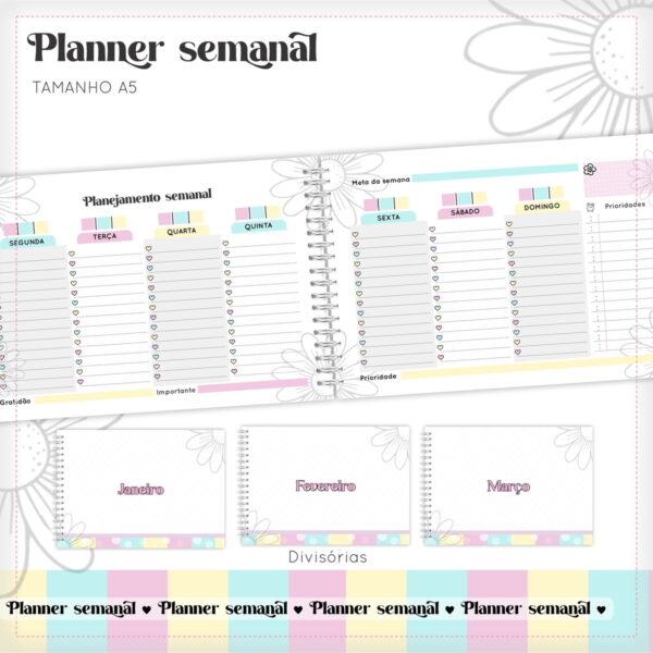 Arquivo Encadernação Planner Semanal