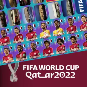 Arquivo P Imprimir Figurinhas Copa Qatar 2022 Fundo Azul Pdf
