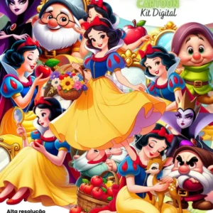 Arquivos Digitais Branca de Neve Estilo Cartoon para Festas