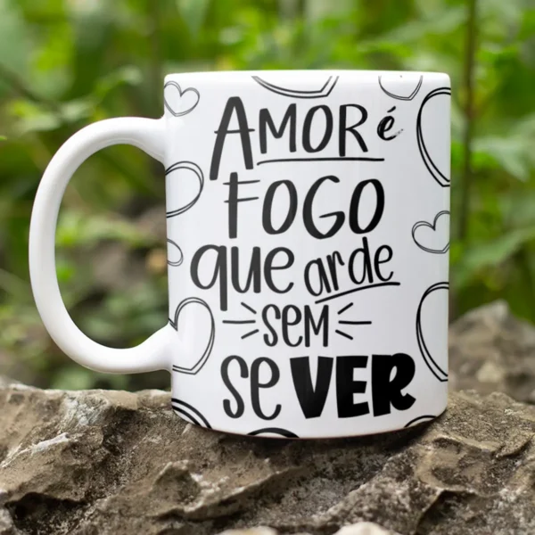 Arquivos Editáveis de Canecas Românticas para Namorados