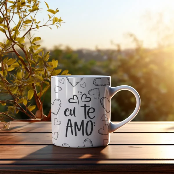 Arquivos Editáveis de Canecas Românticas para Namorados