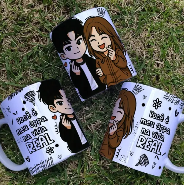 Arquivos Editáveis para Caneca - Tema Dorama Romântico