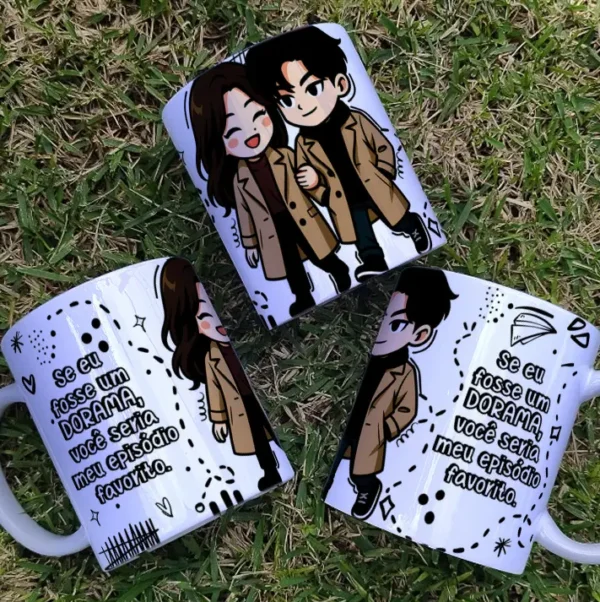 Arquivos Editáveis para Caneca - Tema Dorama Romântico