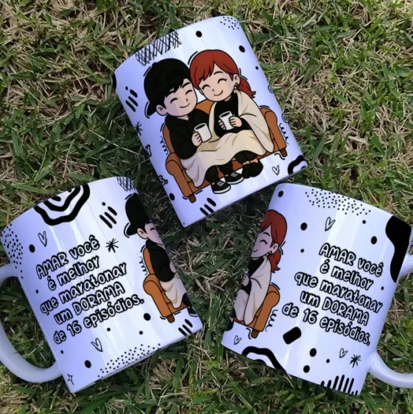 Arquivos Editáveis para Caneca - Tema Dorama Romântico