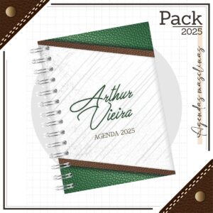 Arquivos Encadernação Caderno Couro Verde