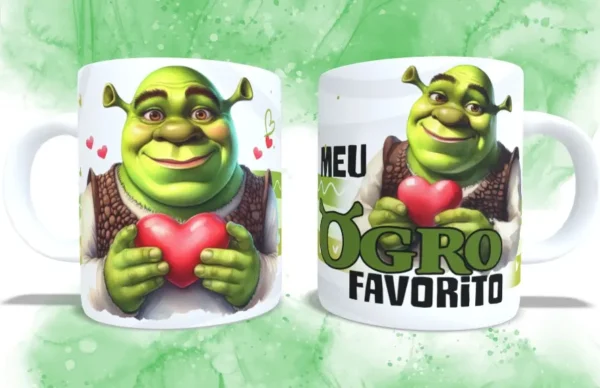 Arquivos JPG para Sublimação de Canecas - Fiona e Shrek