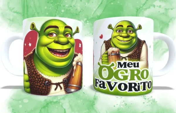 Arquivos JPG para Sublimação de Canecas - Fiona e Shrek