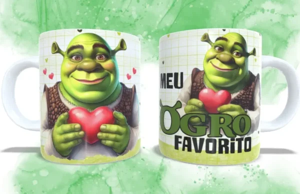 Arquivos JPG para Sublimação de Canecas - Fiona e Shrek
