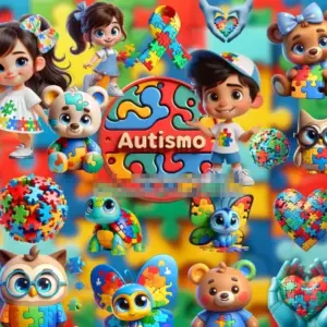 Arquivos Png Autismo 3d Para Personalizacao De Presentes