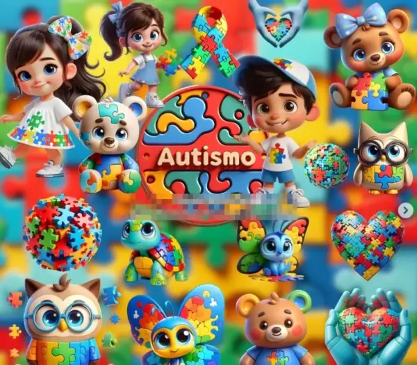 Arquivos Png Autismo 3d Para Personalizacao De Presentes