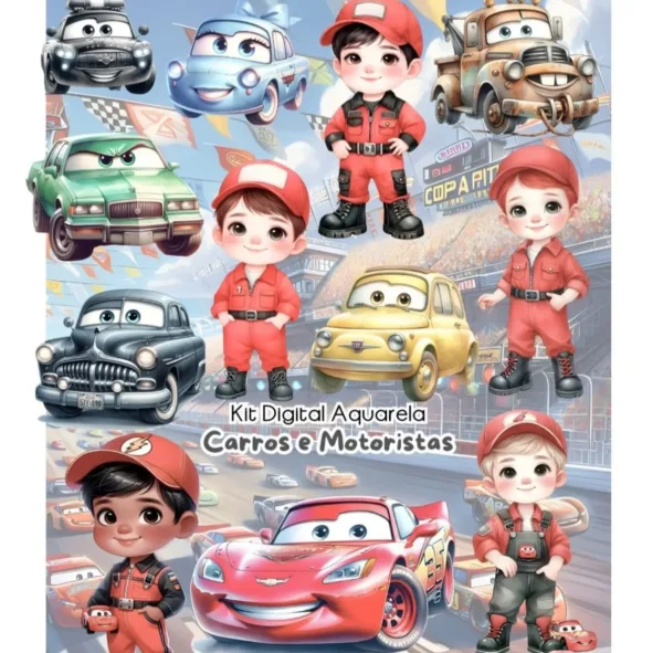Arquivos PNG Carros da Disney Estilo Aquarela