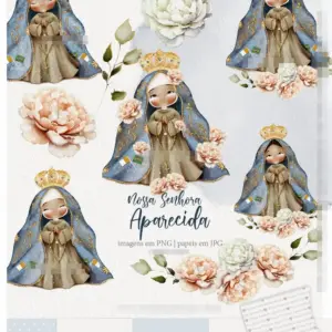 Arquivos PNG de Nossa Senhora Aparecida Aquarelado