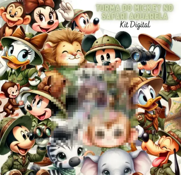 Arquivos Png Mickey Safari Kit Digital Para Sublimacao