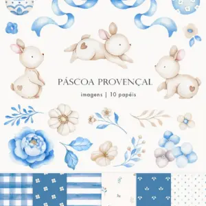Arquivos PNG para Páscoa Estilo Provençal Aquarelado