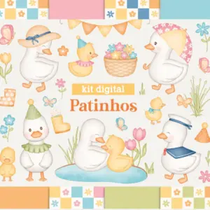 Arquivos Png Patinhos Aquarela Kit Digital Papelaria Criativa 10
