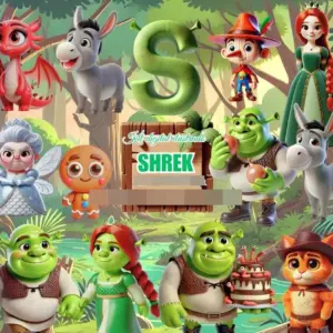 Arquivos PNG Shrek Fiona para Papelaria Personalizada