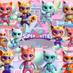 Arquivos PNG Super Kitties Gatos para Papelaria Personalizada