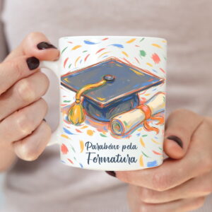 arte aquarela formatura com capelo e diploma em png